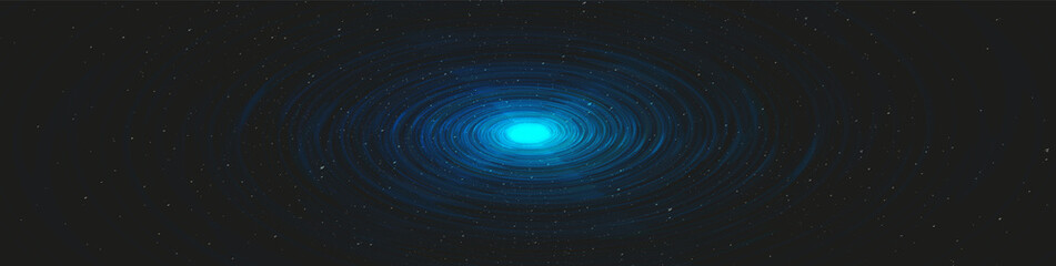 Panorama Explosion Spiral Black Hole on Galaxy Background.planet and physics concept design,vector illustration.