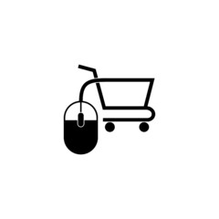 Online shopping cart icon isolated on white background