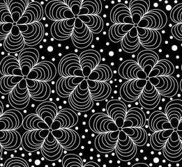 Abstract vector seamless pattern with ornamental decorative flowers