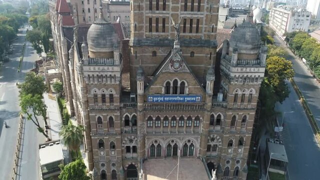 An Aerial Shot Of Municipal Corporation Of Mumbai During Lockdown In Mumbai,India
