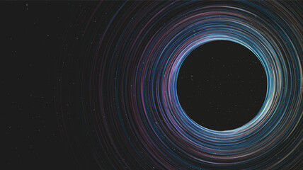 Giant Spiral Black Hole on Galaxy Background.planet and physics concept design,vector illustration.