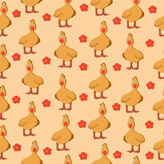 Pattern baby duck and flower for baby clothes