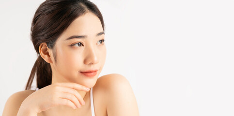 Portrait of young asian skin care girl