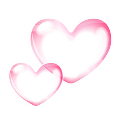 赤いハートのシャボン玉