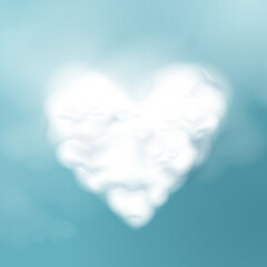 Valentines day. Cloud shape of a heart. 3d vector illustration