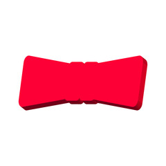 Pink bow tie on a white background 3d, vector