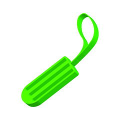 Female hygienic tampon green on a white background 3d, vector