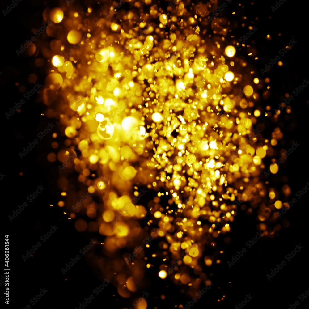 Sticker christmas background. festive abstract background with bokeh defocused