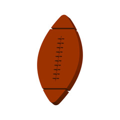 Brown rugby and american football ball on white 3d background, vector