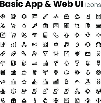 Basic app and web ui icon set