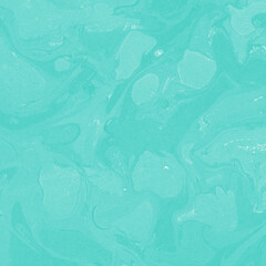 Aqua marble ink texture on watercolor paper background. Marble stone image. Bath bomb effect. Psychedelic biomorphic art.