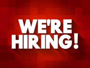 We're hiring text, concept background