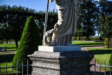 picture of a statue with a snake