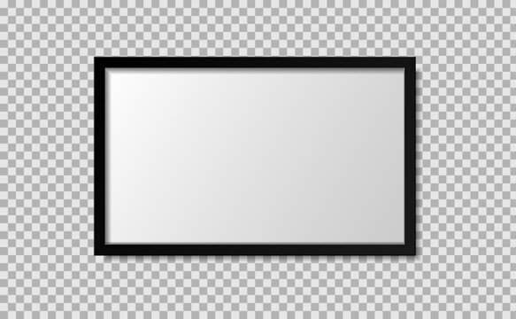 Photo frame black border landscape mockup