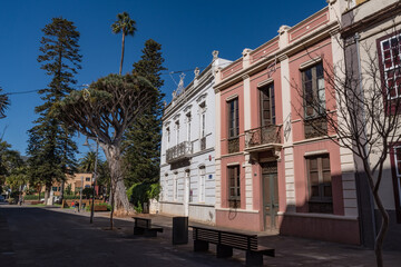 Pedestrian street in San Cristobal de La Laguna (known as La Laguna), its historical center was declared a World Heritage Site by UNESCO in 1999, Tenerife, Spain.