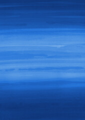 Obraz premium Blue ink and watercolor texture on white paper background. Gradient paint strokes and decalcomania effect. Hand-painted gouache abstract image. Mess on the canvas.