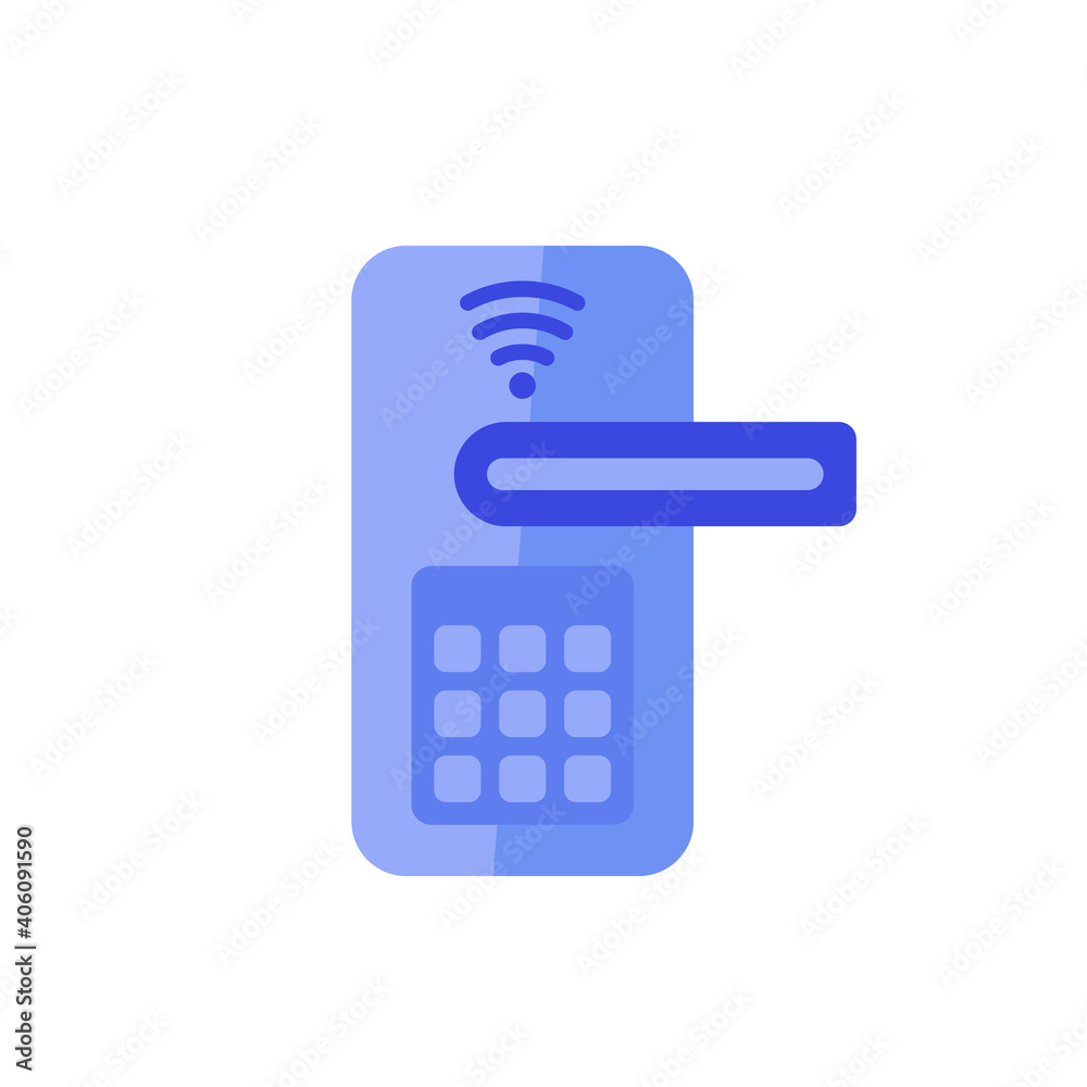 Sticker smart lock vector icon, flat vector