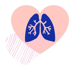 An illustration of lungs on hearts