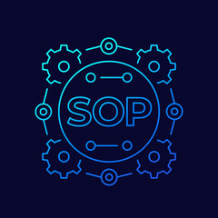 Obraz premium SOP icon, Standard Operating Procedure, thin line vector