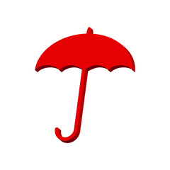 Pink umbrella on a white background 3d, vector