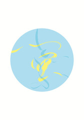 蛍とぶ(hotaru tobu)　夏　ひらがな　漢字　円形　窓　縦　掛け軸