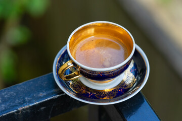 Cup of coffee on table