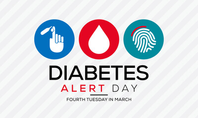 Vector illustration on the theme of Diabetes Alert Day, is a one-day wake-up call that focuses on the seriousness of diabetes and the importance of understanding your risk. observed each year in March