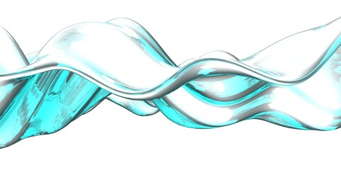 Blue water wave on white background. Clean crystal liquid