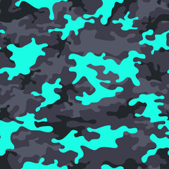 Camouflage seamless pattern modern style. Abstract camo with spots for hipsters in urban style. Print on fabric.Vector illustration