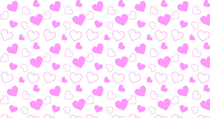 Valentine's Day white Background with Hearts