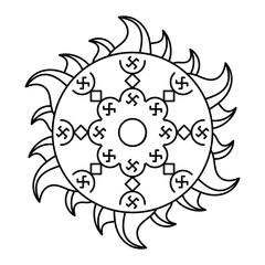 Magic Runic symbols. Sacred geometry, mandala. Medieval sign. Symbols of the esoteric mandala. Occult ancient symbols.