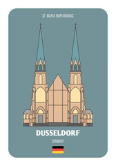 St. Maria Empfaengnis in Dusseldorf, Germany. Architectural symbols of European cities