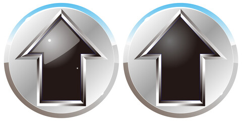 銀黒の上向き矢印のボタンアイコンオンオフ