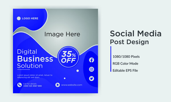 Digital marketing business social media post banner design template ai file