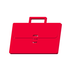 Pink briefcase on a white background 3d, vector