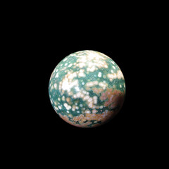 oceanic jasper ball on black background 