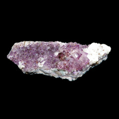 Amethyst druse on black background