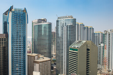 Modern buildings at business center Makati city, Philippines 