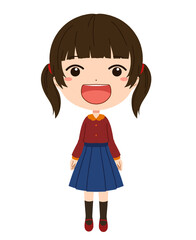 笑顔の女の子の全身イラスト