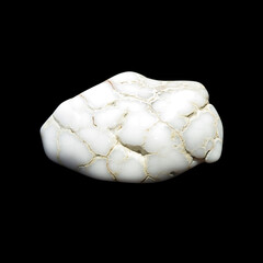 Crude cacholong on black background 