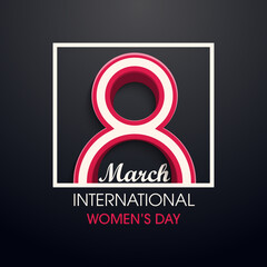 8 March, International Women's Day, greeting card. Background template for International Womens Day. Vector illustration. eps 10