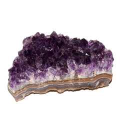 amethyst druse on white background