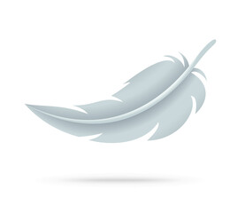 Obraz premium Feather, vector icon isolated on white background. Vector illustration as element for design.