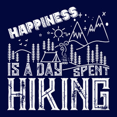 Fototapeta premium HIKING Mountains Campfire Tent T-Shirt Clothing vector SVG best cool tshirt Digital Prints file.