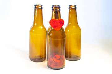 happy valentines day, love, darling, bottle, red heart