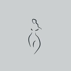 female shape line art vector logo design