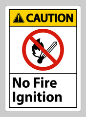 Caution No Fire Ignition Symbol Sign On White Background