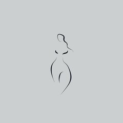 female shape line art vector logo design