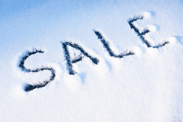 Winter sale concept with text Sale on the snow surface