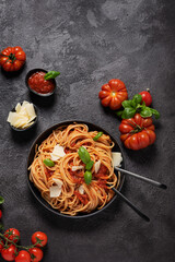 Traditional Italian pasta with tomato sauce